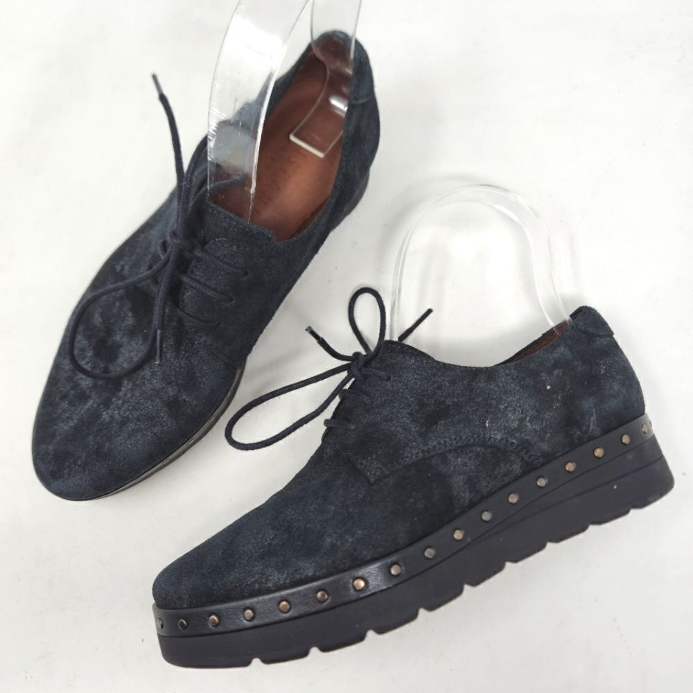 HISPANITAS Black Suede Loafers Size 36‎